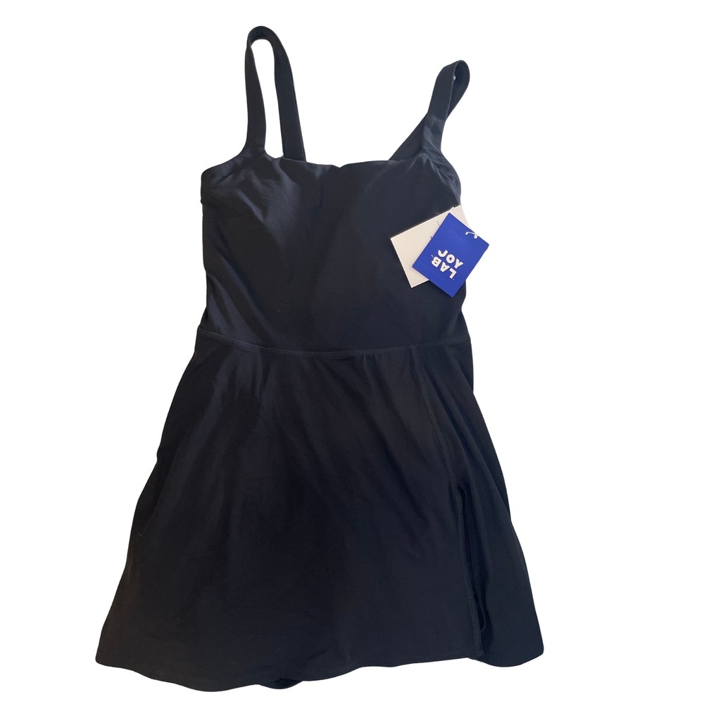 JoyLab Womens XS Dress‎ Athletic Black Dress Skirted Romper Built In Shorts NWT